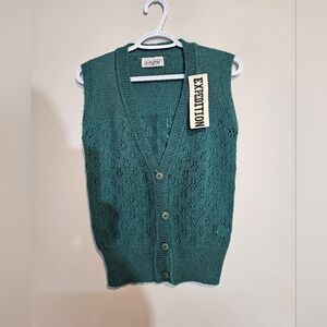 Vintage Expedition Women's Green Knit Sweater Vest